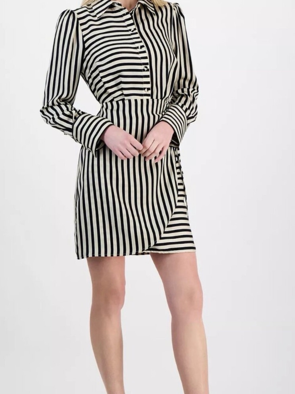 Sam Edelman Cabana Striped Long-Sleeved Shirt Dress